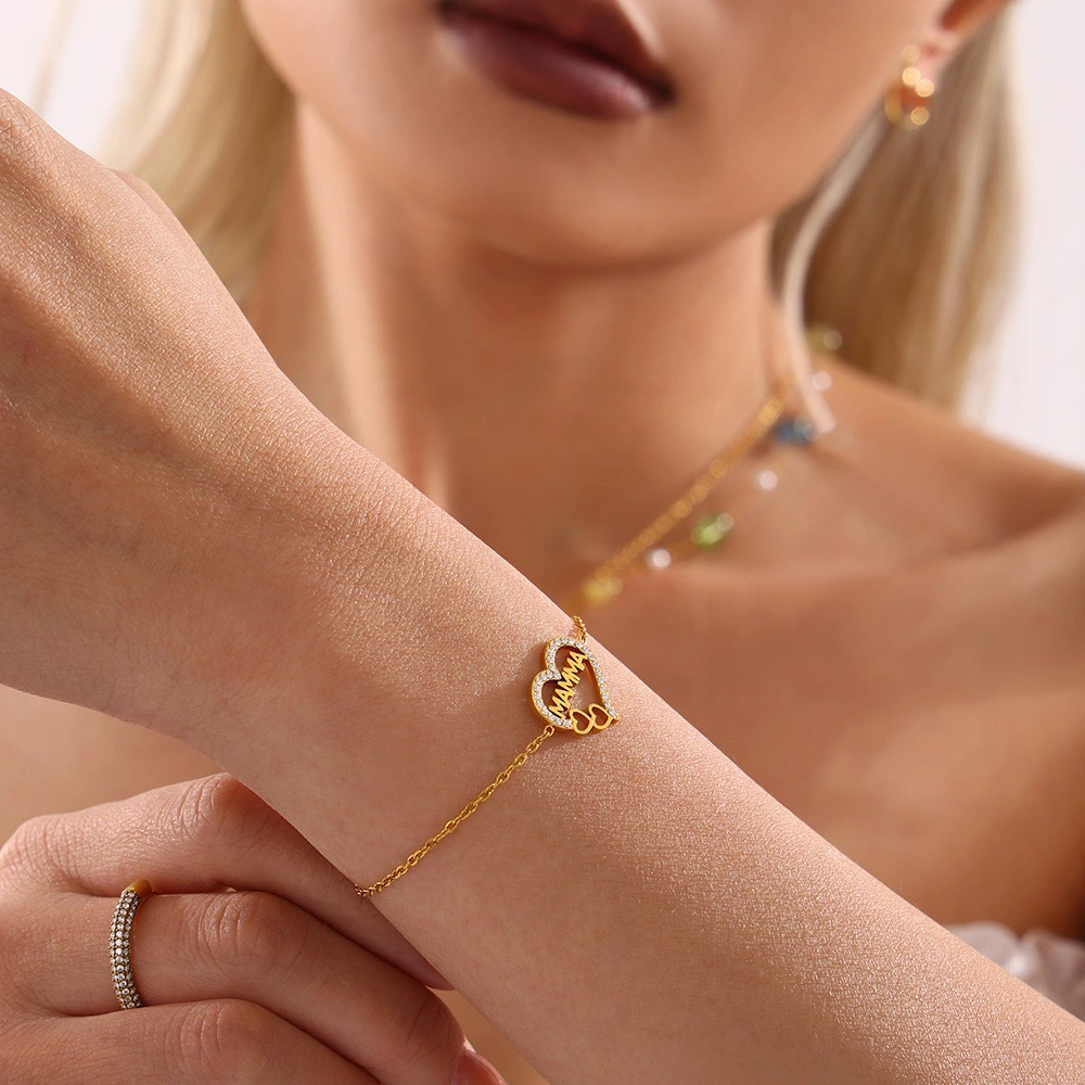 Charity Bracelet With Zirconia Hand-inlaid Niche European And American Style