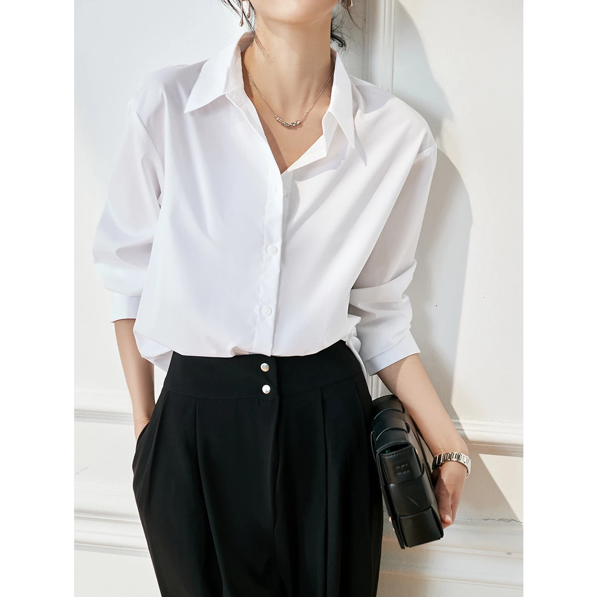 Seasonal New Casual Drop-shoulder Shirt For Women Elegant Style
