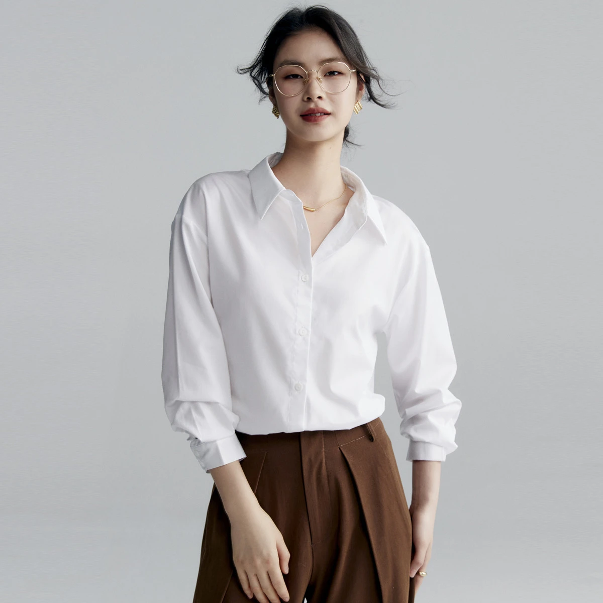 Seasonal New Casual Drop-shoulder Shirt For Women Elegant Style