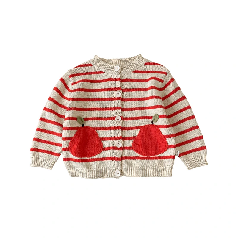Children's Knitted Striped Sweater Fashionable Cardigan