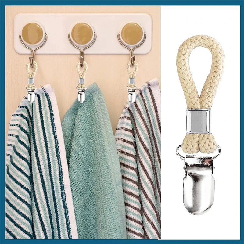 Cotton Rope Clip Shower Towel Clip Rust-Proof Metal Material All-Cotton Bathroom Clip