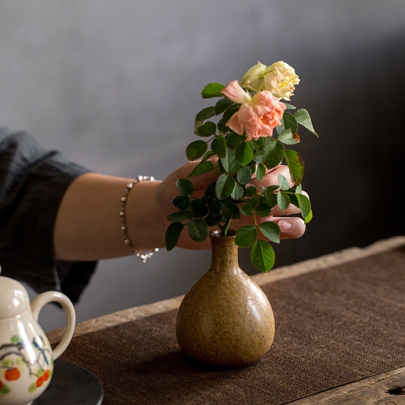 Coarse Ceramic Flower Vase Small Home Vase, Desktop Ornament