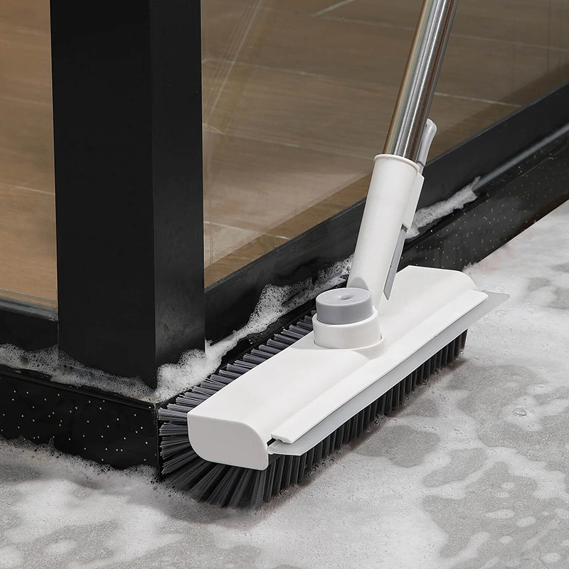Floor Crevice Cleaning Brush Stiff Bristles Dual-action Long Handle