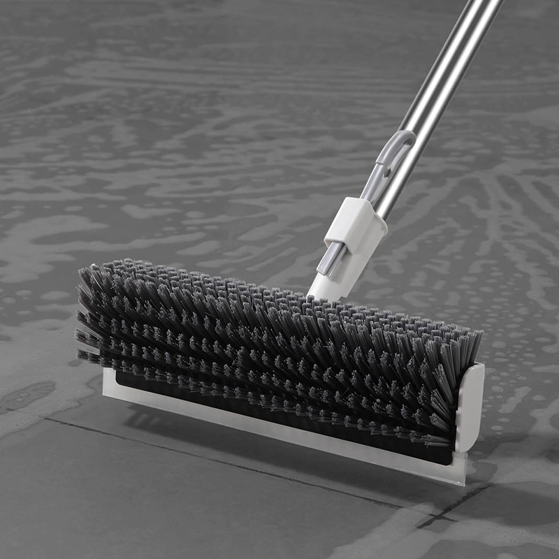 Floor Crevice Cleaning Brush Stiff Bristles Dual-action Long Handle