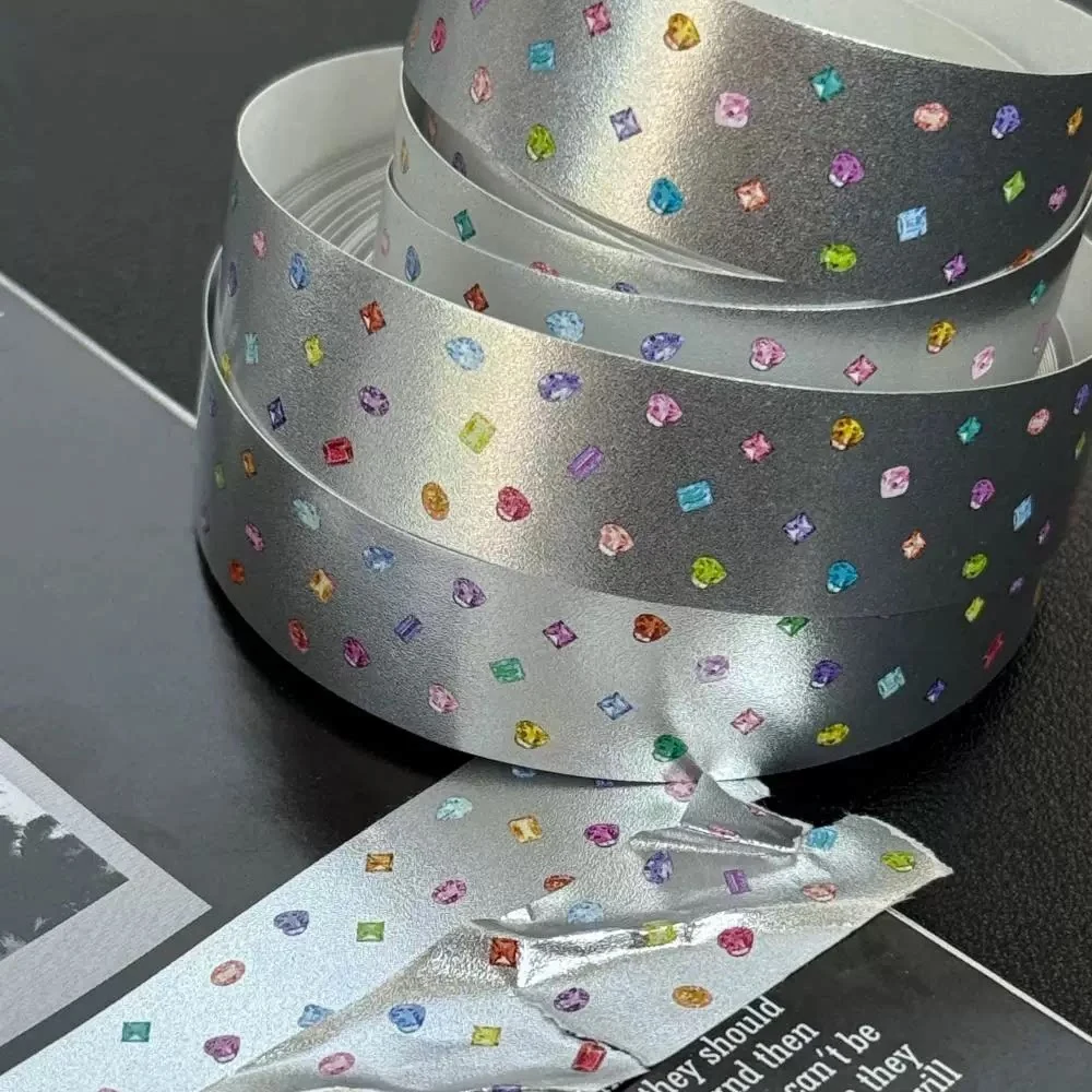 Jewelry Box Diamond Frosted Silver Hand Tape