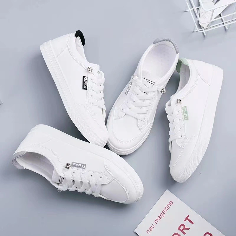 Womens Versatile White Flat Sneakers