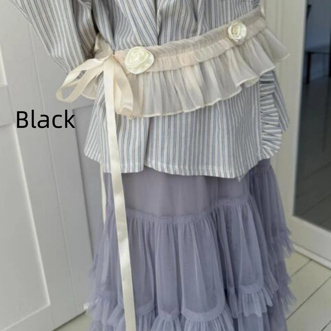Womens Heavy-Duty Lace Belt With Ruffles And Lacing Short Style