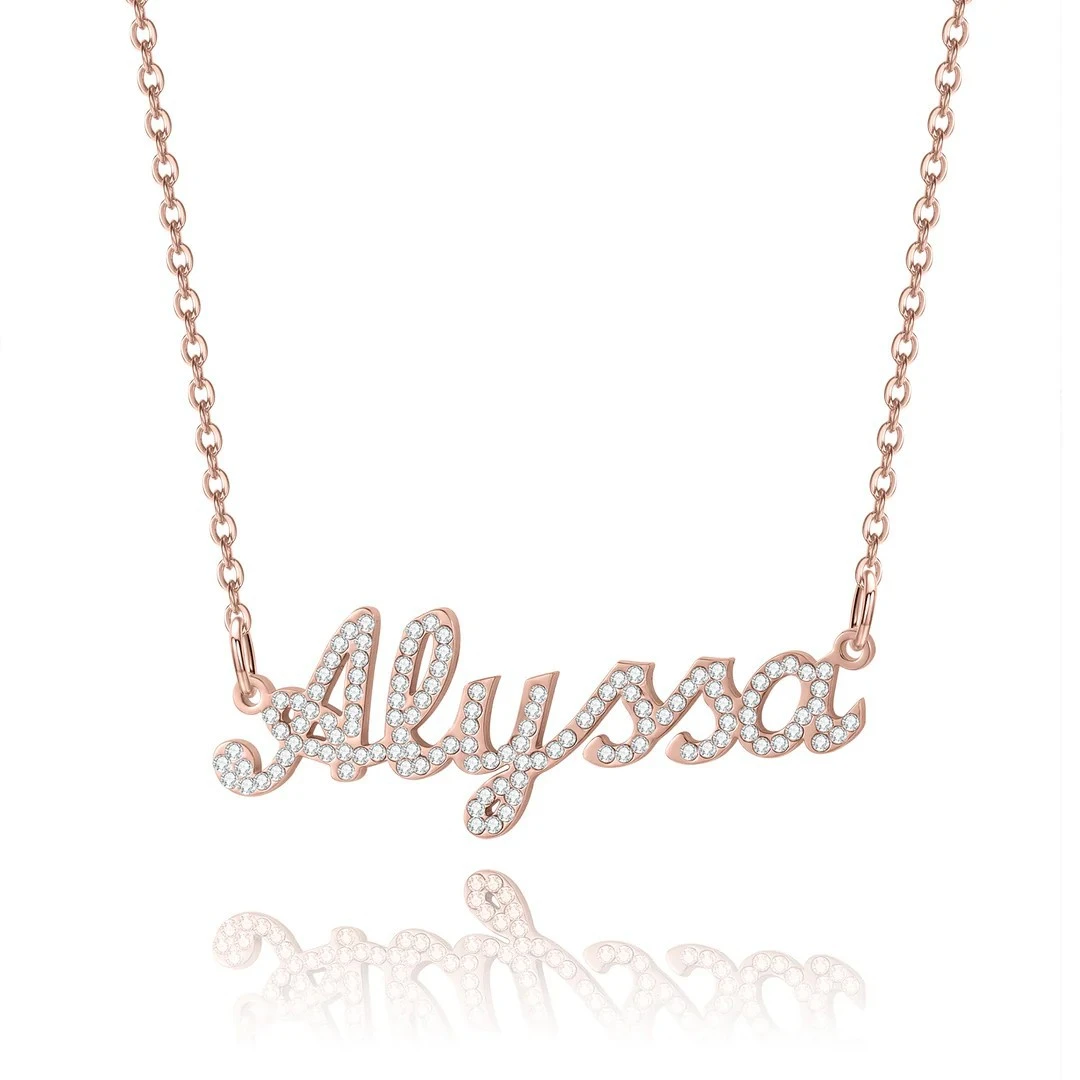 Custom Diamond-encrusted Name Necklace And Personalized Letter Pendant