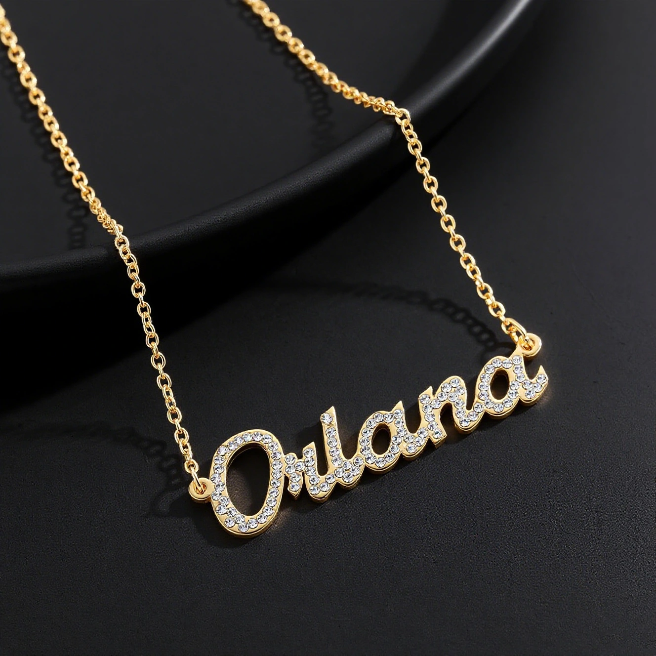 Custom Diamond-encrusted Name Necklace And Personalized Letter Pendant