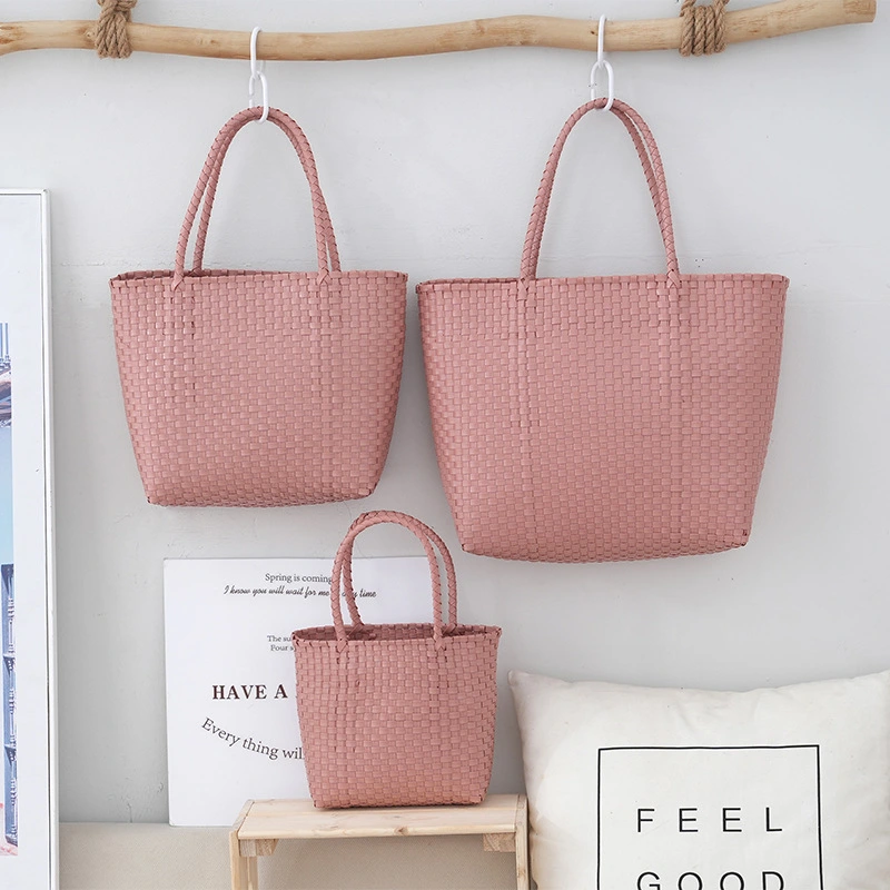 Women's Large-Capacity Woven PVC Beach Bag