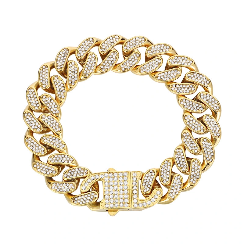 Hip-hop Cuban-link Men's Necklace And Bracelet