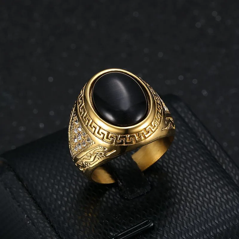 Casual Stainless Steel Titanium Mens Ring