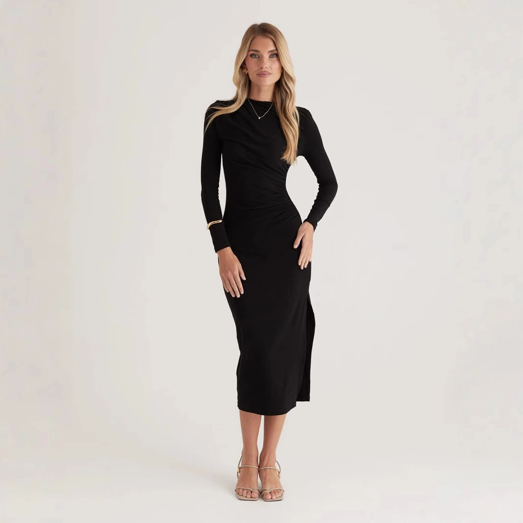 High-grade Sense Dress Pleated Shoulder