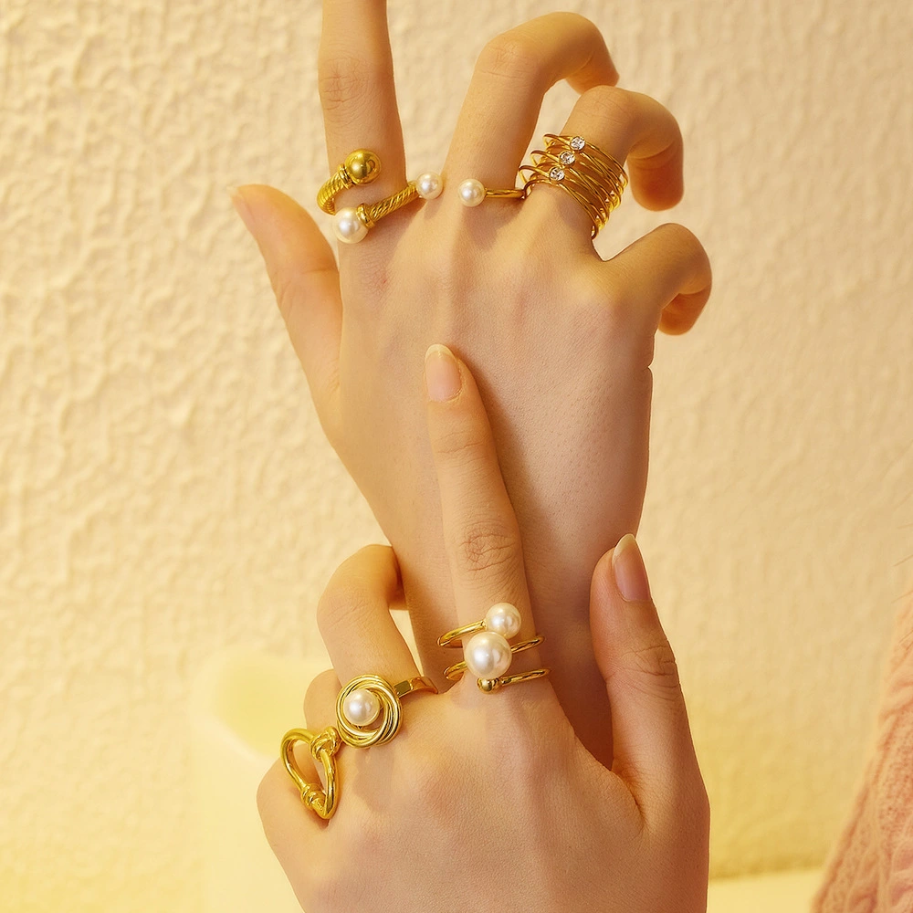 New Arrival High-End Pearl And Zircon Ring For Women Vintage Style