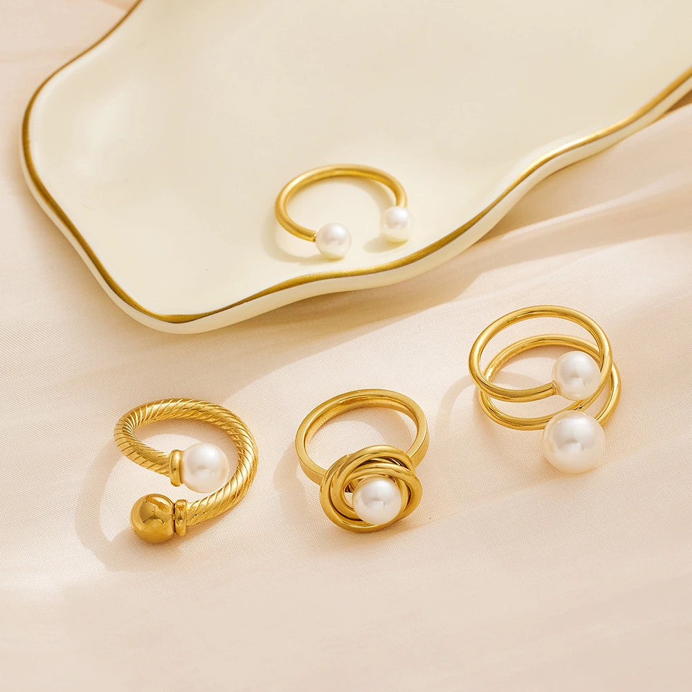 New Arrival High-End Pearl And Zircon Ring For Women Vintage Style