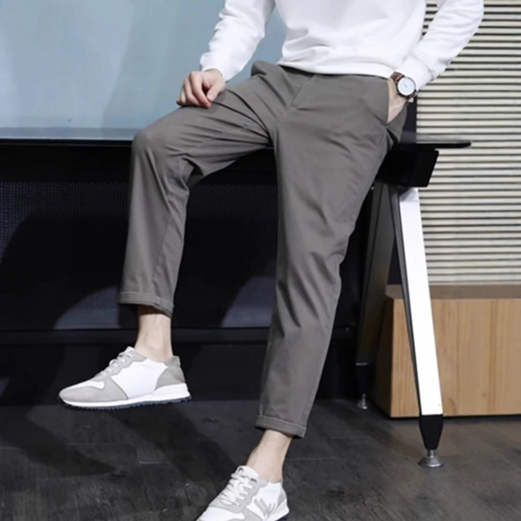 SpringSummerAutumn Drapey SlimFit Tapered Mens Casual Dress Trousers