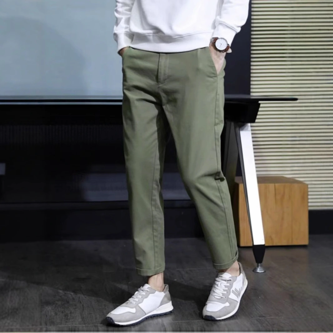 SpringSummerAutumn Drapey SlimFit Tapered Mens Casual Dress Trousers