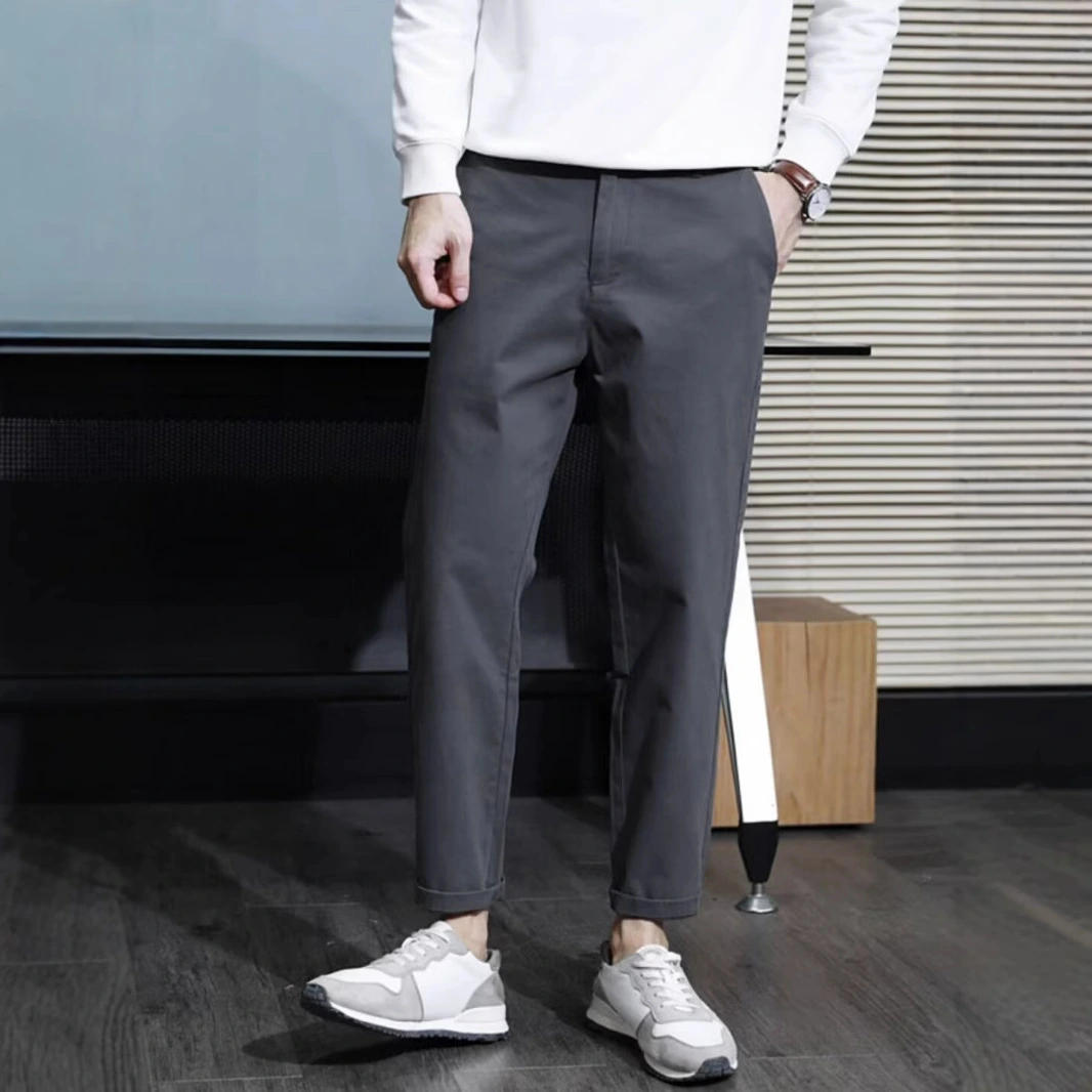 SpringSummerAutumn Drapey SlimFit Tapered Mens Casual Dress Trousers