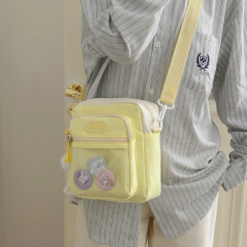 Crossbody Bag Girl Students' Personality Contrast Color