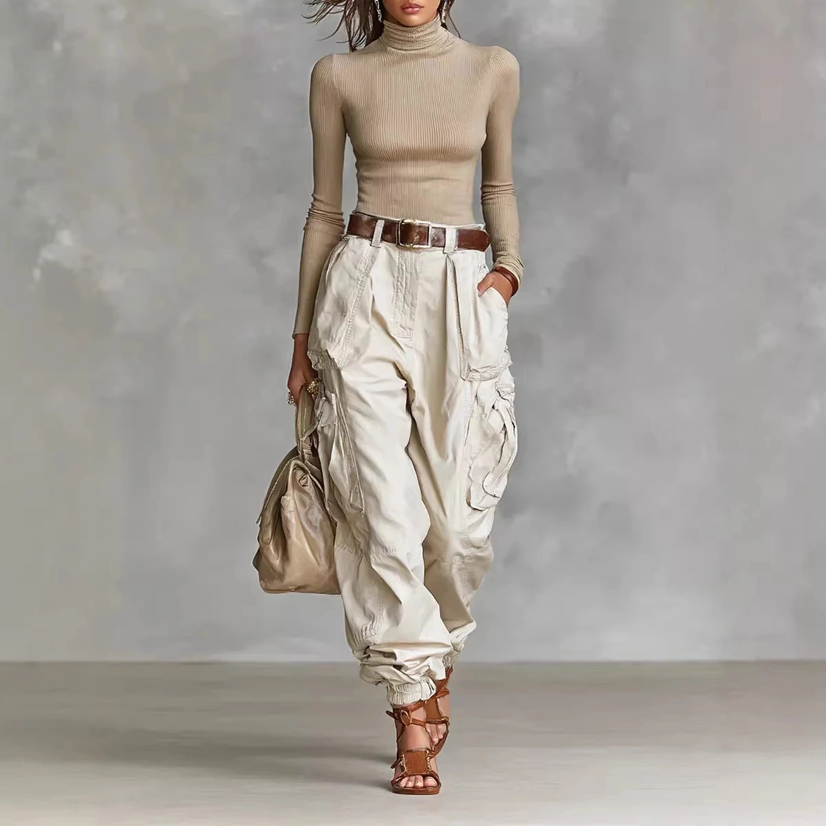 Niche Relaxed-fit Wide-leg Casual Trousers For Women