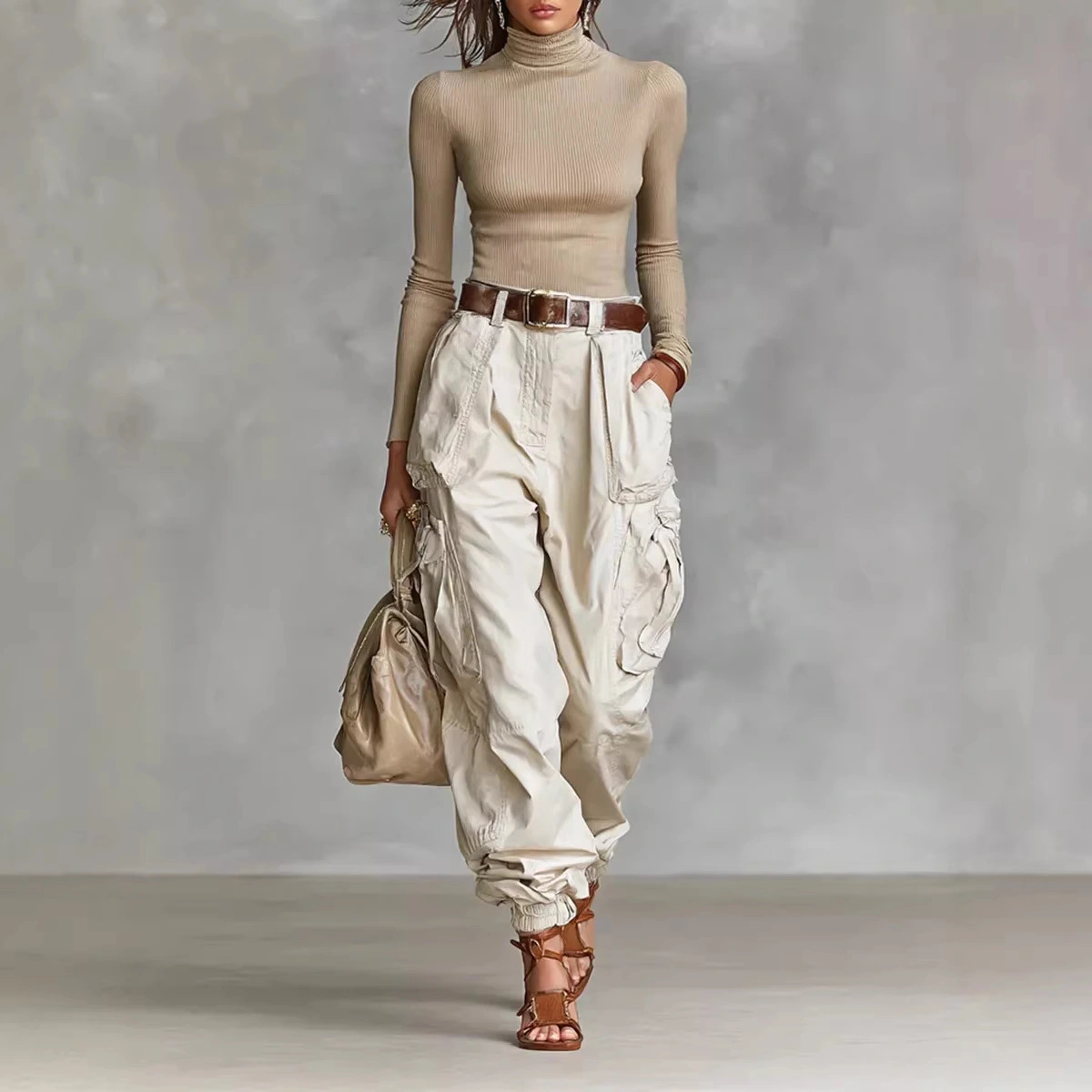 Niche Relaxed-fit Wide-leg Casual Trousers For Women