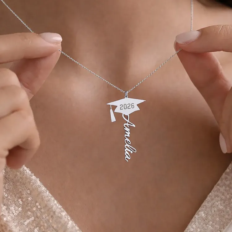 Engraved Stainless Steel Necklace For Women In English Letters