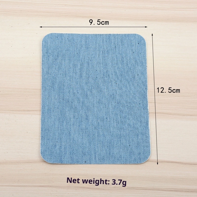 Denim Fabric Piece Rectangular Oval-shaped With Adhesive Backing
