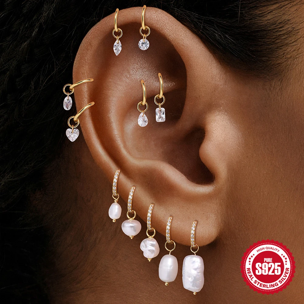 S925 Sterling Silver Bead Pendant Earrings Earring Accessories