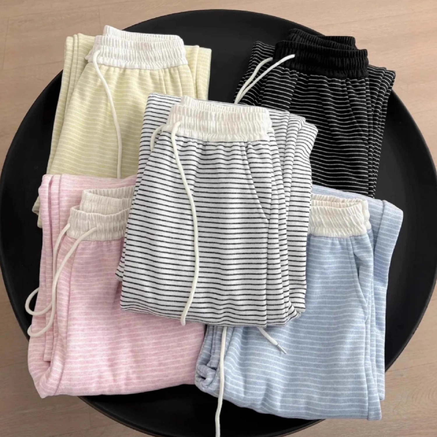 Comfortable Fleece-Lined Striped Jogger Pants