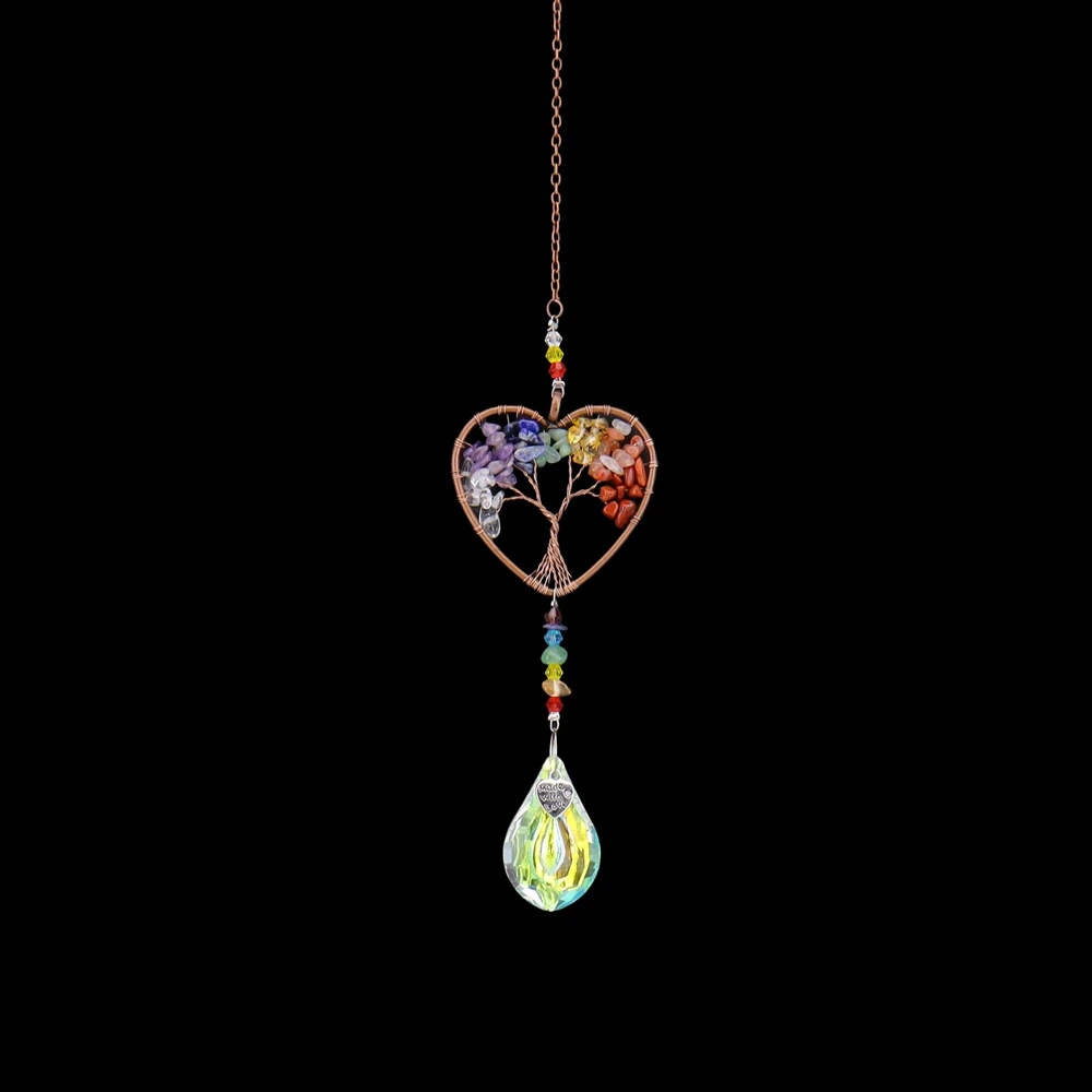 Charity Life Tree Crystal Wind Chime Pendant Ornament