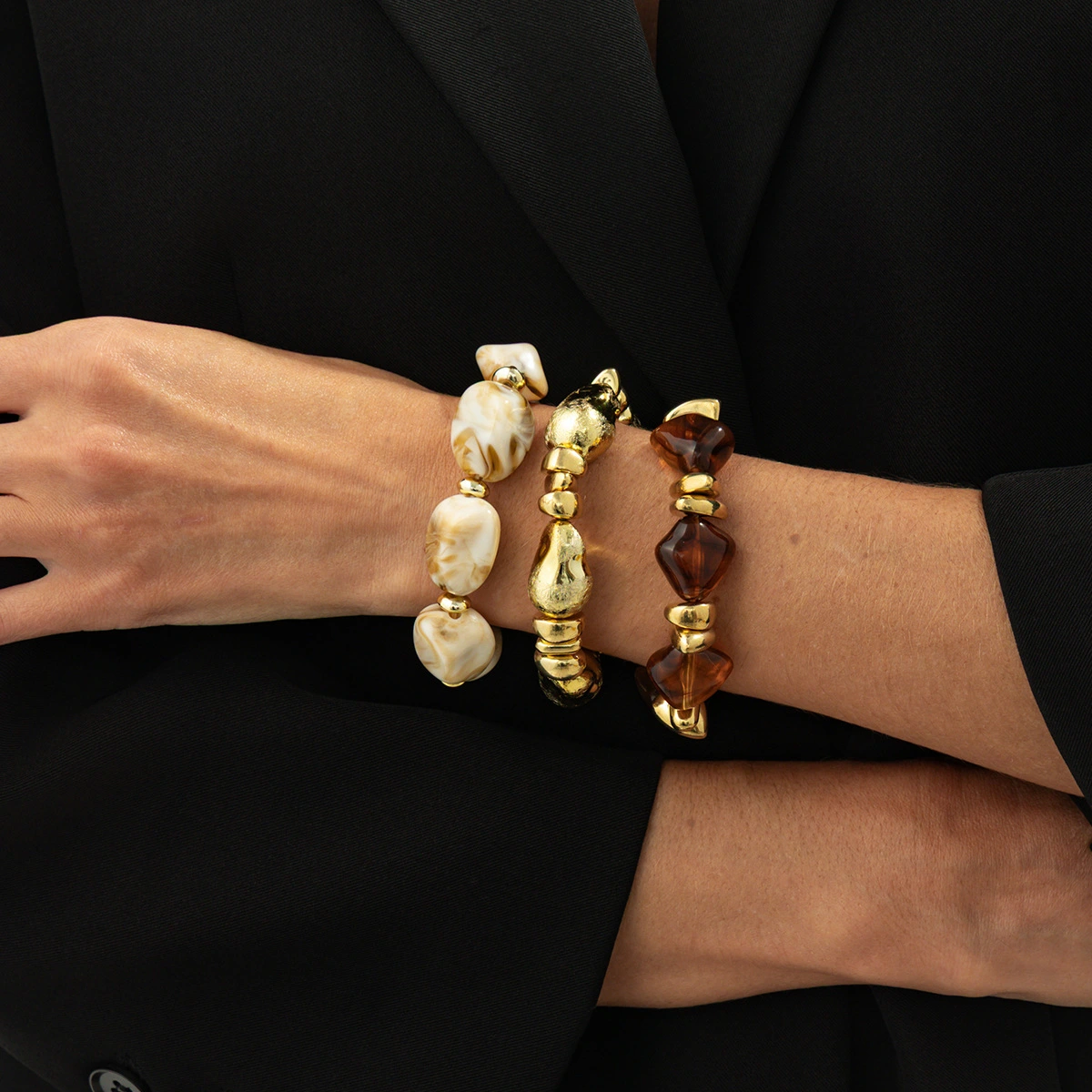 Irregular Resin Elastic Bracelet For Women
