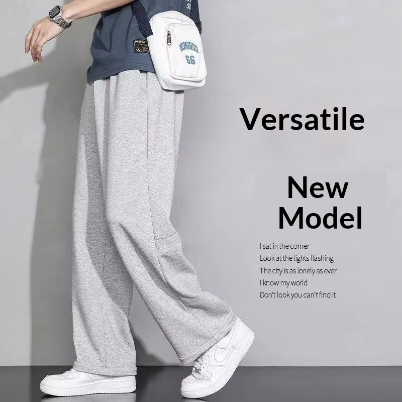 Wide-leg Sweatpants Mens Workwear Casual Long Pants