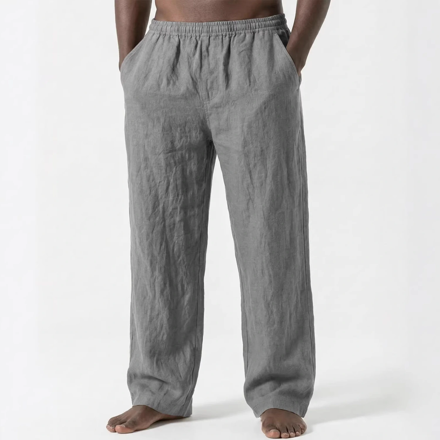 Men's Loose Casual Pants Linen Breathable Sweatpants