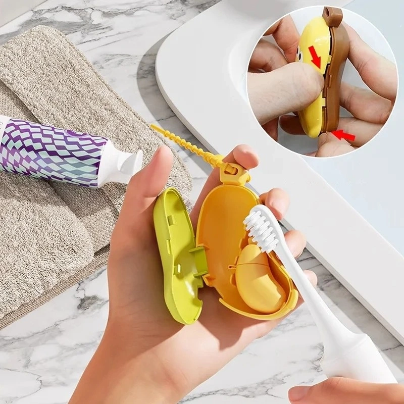 Banana Portable Toothbrush Storage Dust Cover Electric Travel Toothbrush Case Protective Cap With Toothpaste Storage Box For Travel