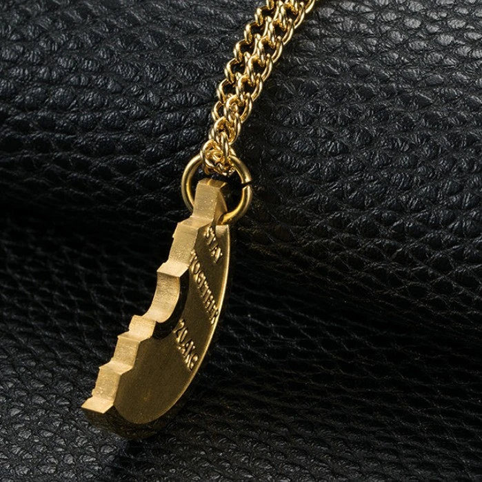 European And American-style Fitness Dumbbell Plate And Barbell Necklace For Men