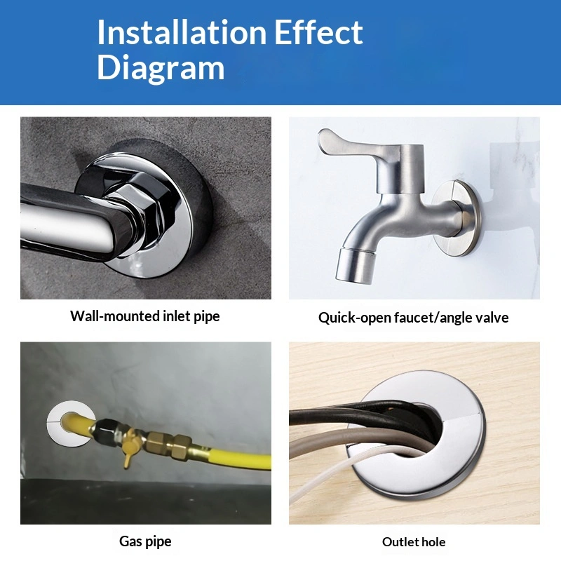 Triangle Valve Decorative Cover Shower Head Faucet Stainless Steel Cover