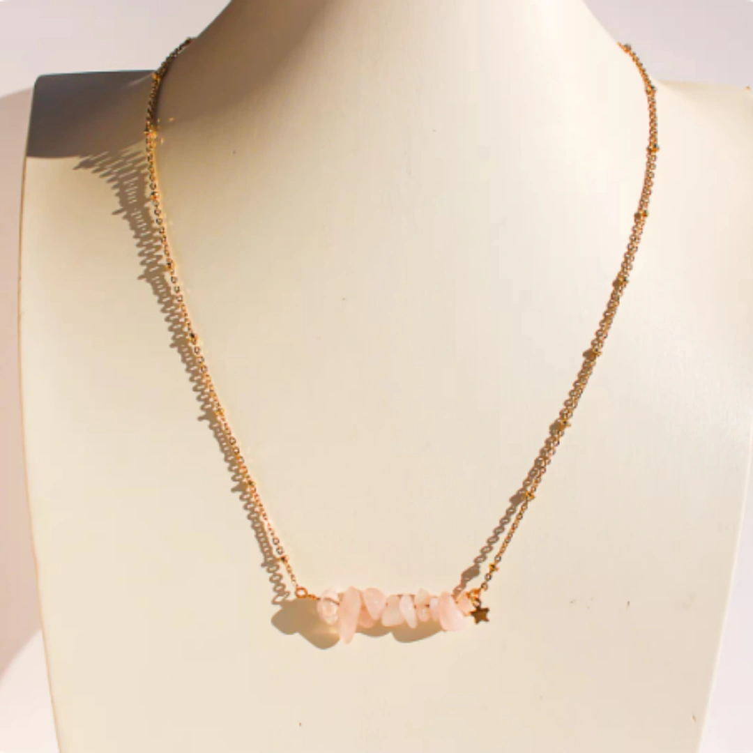 Irregular Natural Stone Bead Fine Chain