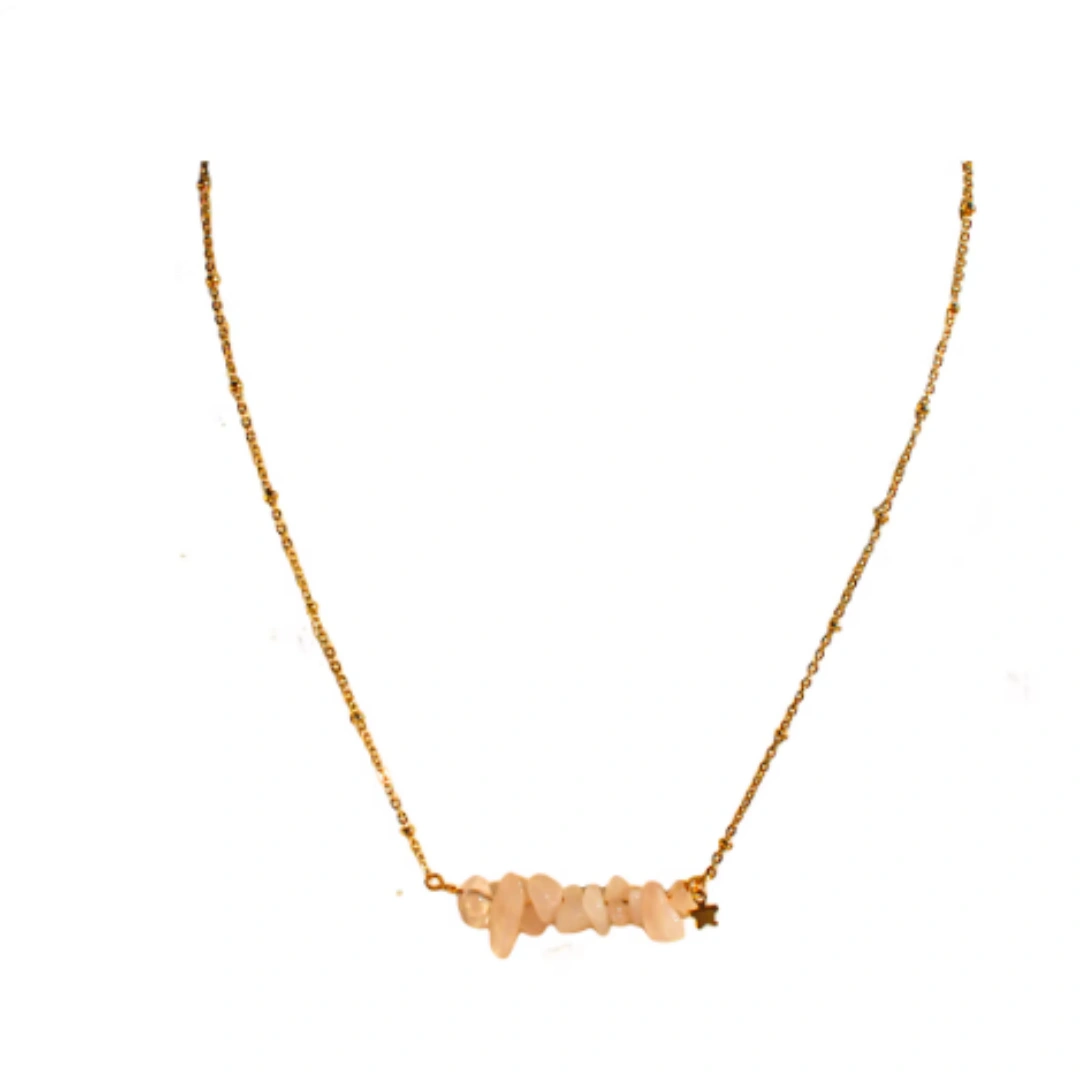 Irregular Natural Stone Bead Fine Chain