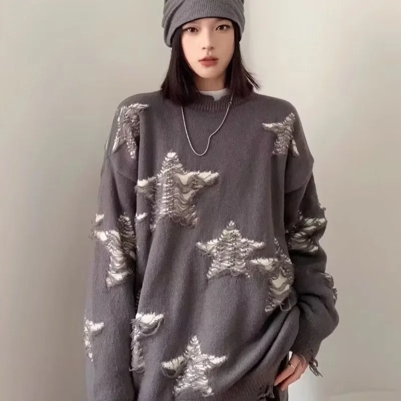 Fake Two-Piece Retro Preppy Style Knitted Sweater