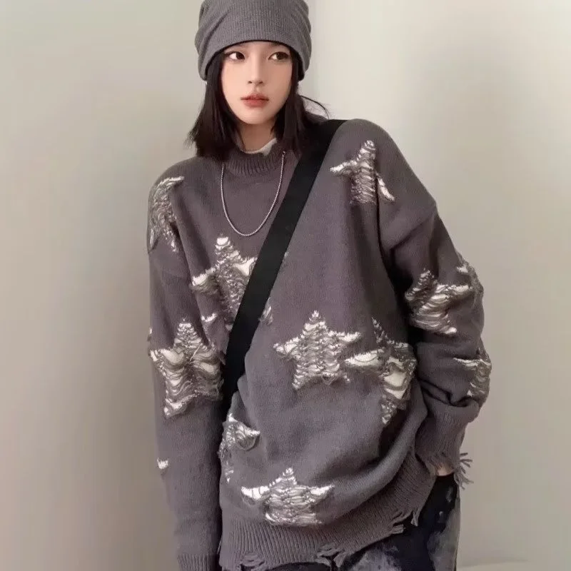 Fake Two-Piece Retro Preppy Style Knitted Sweater