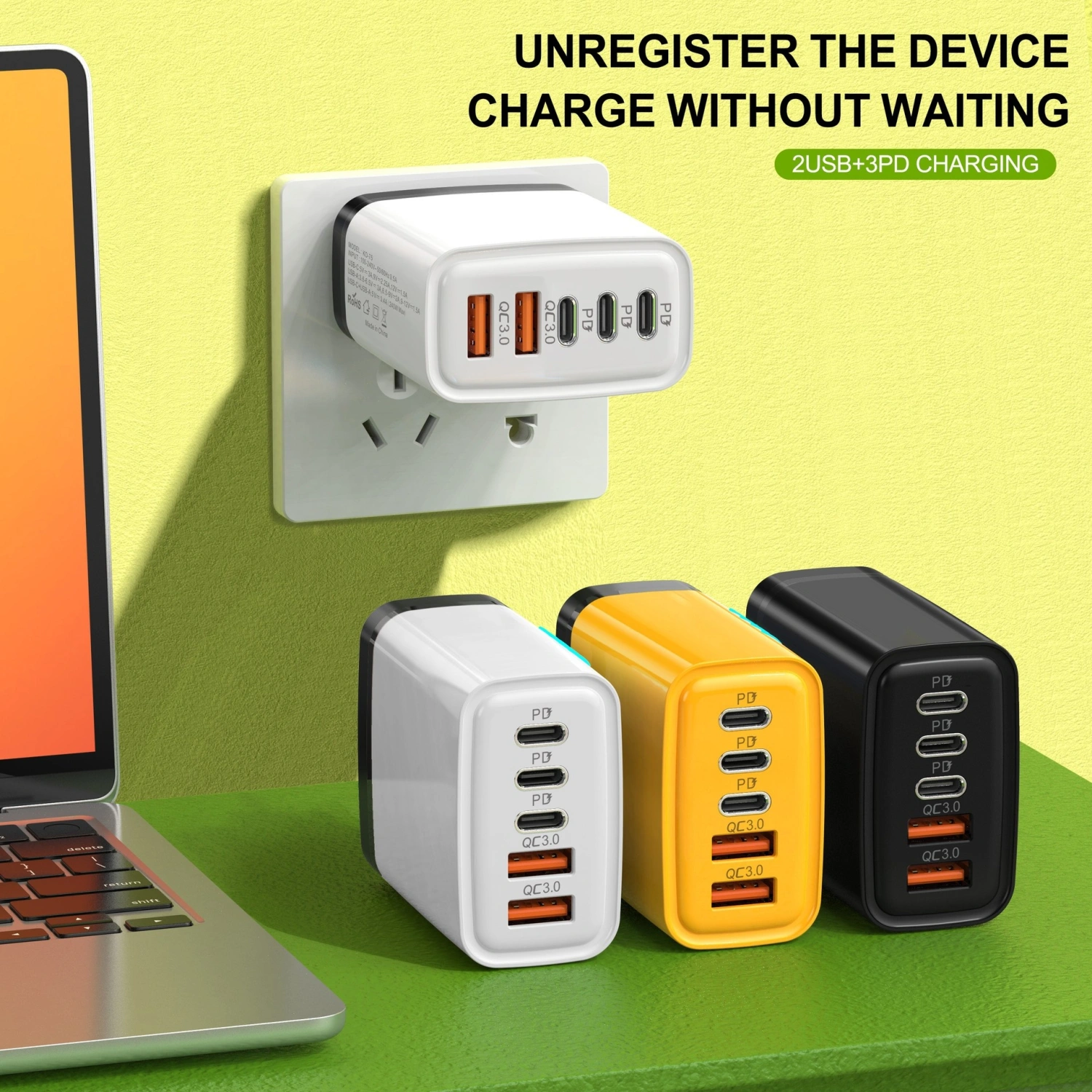 New 240WPD Fast Charger With 3 Type-C And Dual USB Ports