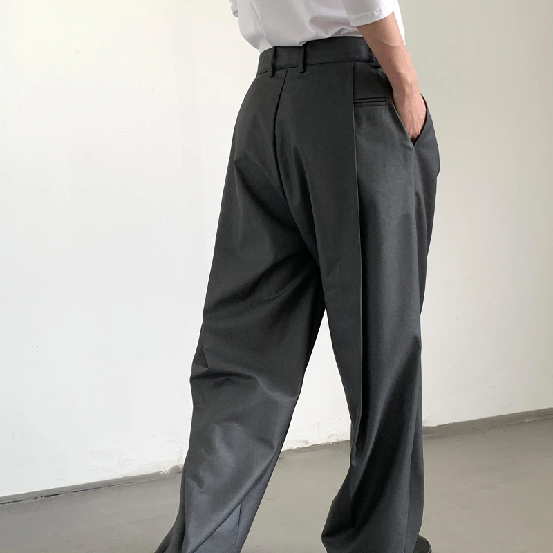 Gray Tears Design Sense Male Baggy Straight Trousers