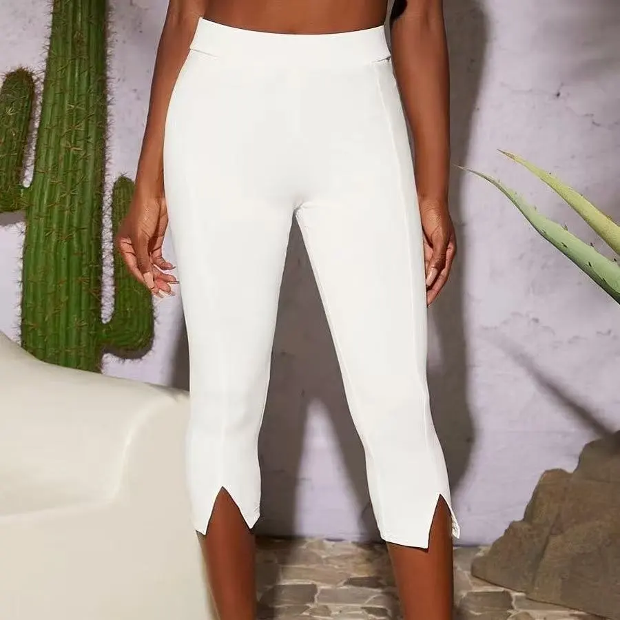 Women's Fashion High-Waist Tight Split Flare Pants