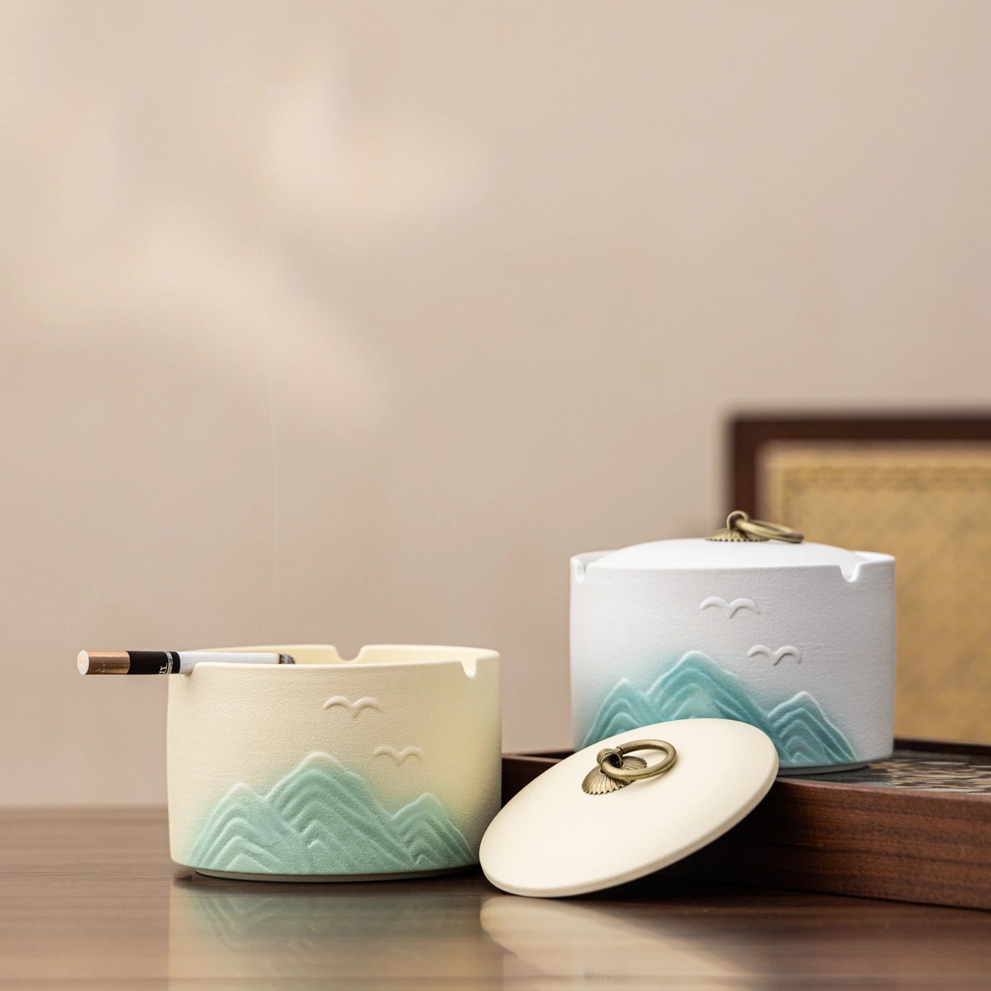New Chinese-style Retro Stoneware Ashtray