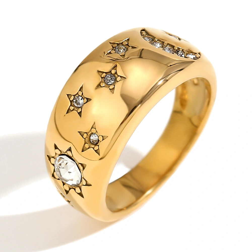 Fashionable Stainless Steel Plated Ring For Women