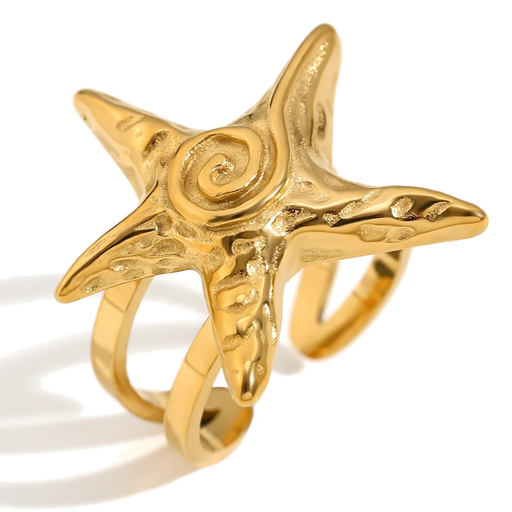 Retro Hammered Finish Ring Stainless Steel