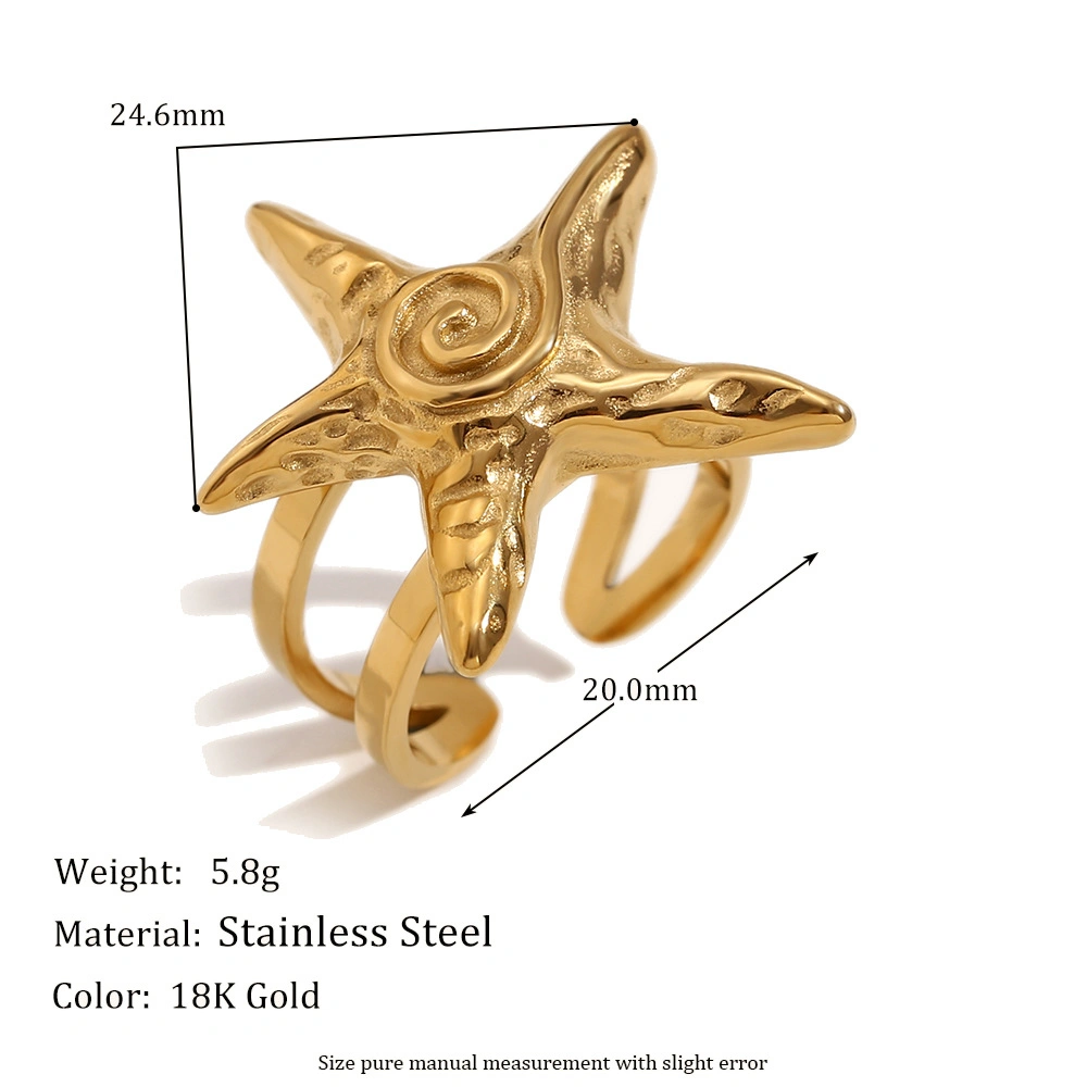 Retro Hammered Finish Ring Stainless Steel