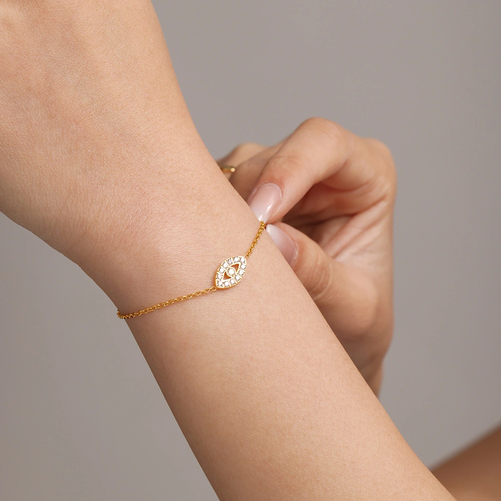 5A Zircon Multi-Layer Clavicle-Length Ultra-Fine Necklace Stainless Steel Bracelet