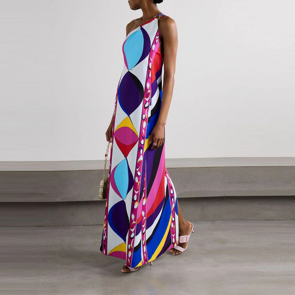 Casual Intellectual Style Halterneck Printed Dress For Women