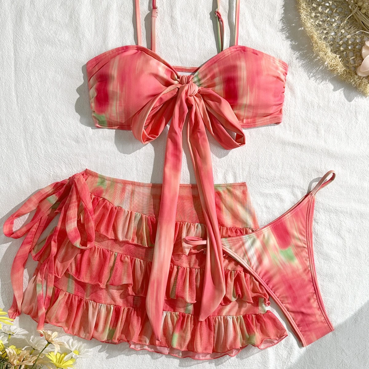 Fashionable Printed Slim-fit Tube Top And Skirt Set